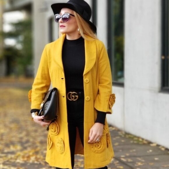 FALL VIBES Mustard Coat - Picture 1 of 10